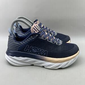 Hoka One One Bondi 6 Shoes Women Size 6 Blue Peach Running Comfort Low Sneakers